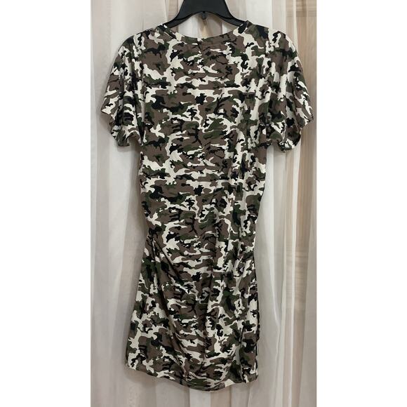 SEED To STYLE Organic Cotton T-shirt Dress‎ Size Small Camo Army Short Stretch - Picture 4 of 4